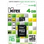 Карта памяти MicroSD 4 Гб Mirex сlass 10 + SD адаптер